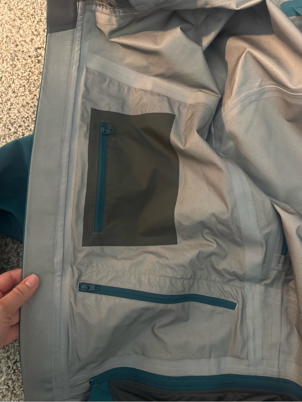 Flylow Teal/ Aqua Hooded Outdoor Shell Jacket - Picture 7 of 9